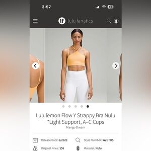 Lululemon Flow Y Strappy Bra Nulu